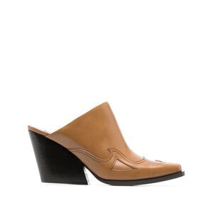 STELLAMCCARTNEY Womens Brown Cowboy Cloudy Toe Slip On Heeled Mules Shoes 37